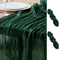 Asee'm 2PCS Table Runner Cheesecloth 10FT Emerald Green Boho Gauze Fabric by Aseem