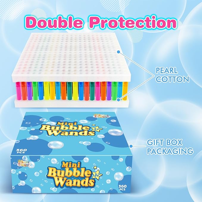 360 Pieces Mini Bubble Wands, Party Favors Assortment Toys - Image 3