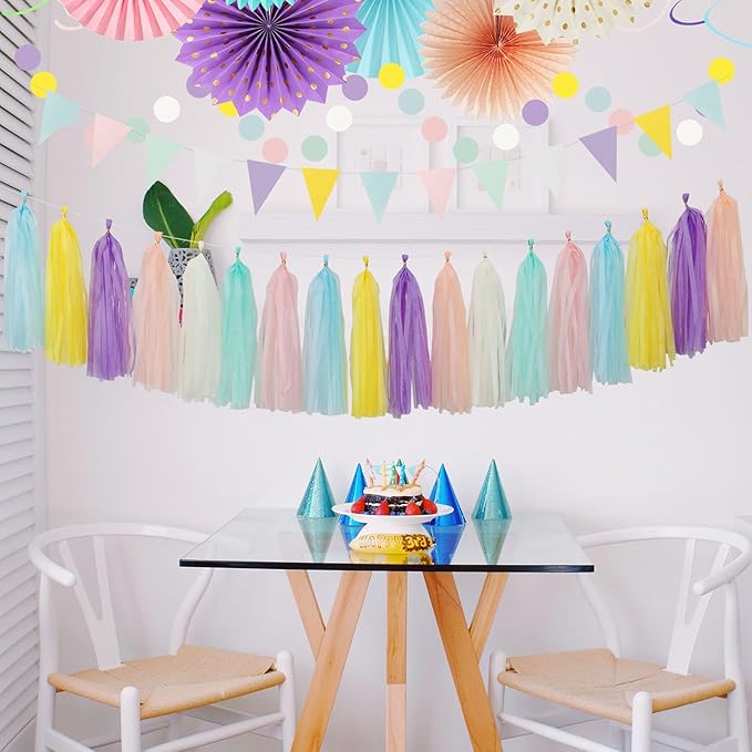 Pastel Rainbow Pink Purple Yellow Peach Party-Decorations - Image 5