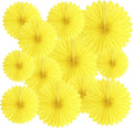 20 Pcs Light Yellow Hanging Paper Fan, Hanging Honeycomb Round Paper Fans by Zankubom