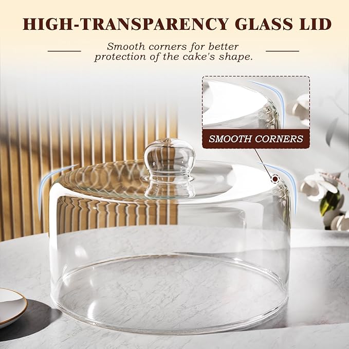 Acacia Wood Cake Stand with Lid, 2-in-1 Dessert Table Display Set & Charcuterie - Image 3
