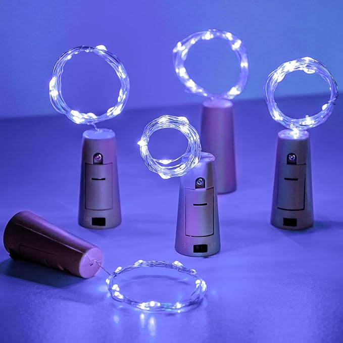 Aluan Wine Bottle Lights with Cork, Christmas Lights 10 Pack 20 LED Mini Fairy - Image 2