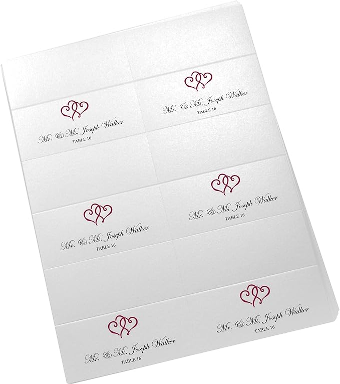Linked Hearts Printable Place Cards, Laser & Inkjet Printers - Image 4