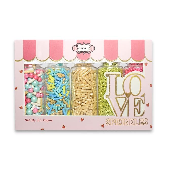 Confect Sprinkles – 5 Pack Assorted Cake Decorating Mix – Festive Edible - Image 7
