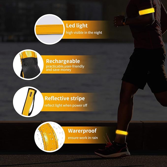 Rechargeable LED Armband for Running, Light Up LED Armband, High Visibility - Image 4