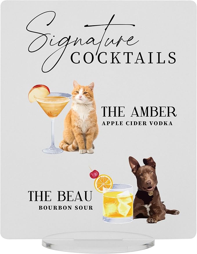 Pet Signature Drink Wedding Signs by Elation+Factory+Co.