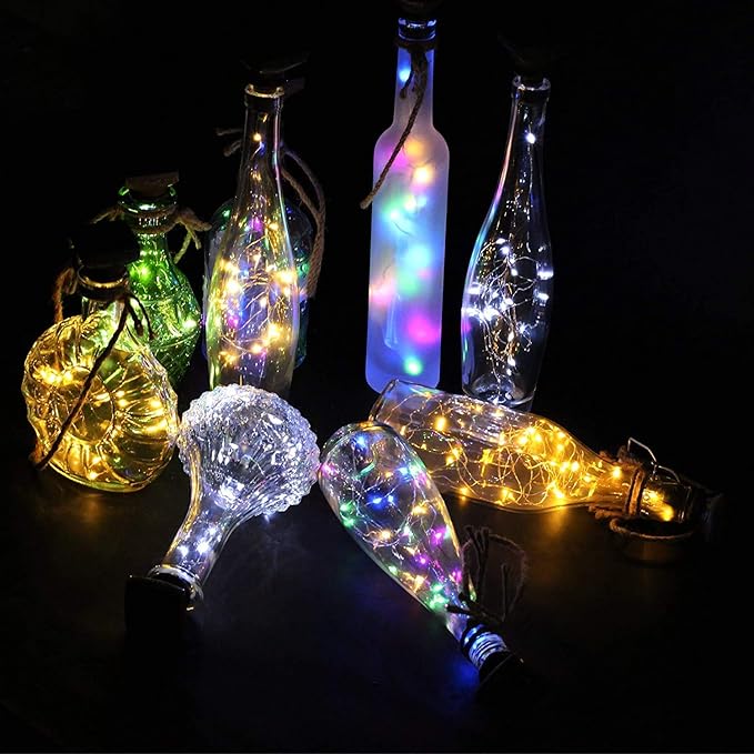 YJFWAL Upgraded 12 Pack Solar Wine Bottle Lights, 20 LEDs Waterproof Copper - Image 4