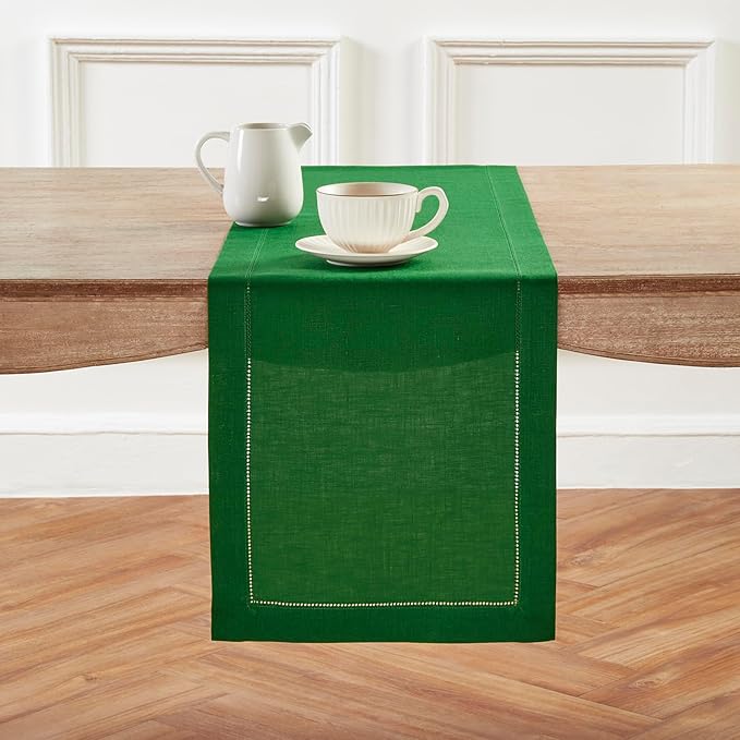 Solino Home Linen Garden Green Table Runner 72 Inches Long by SolinoHome