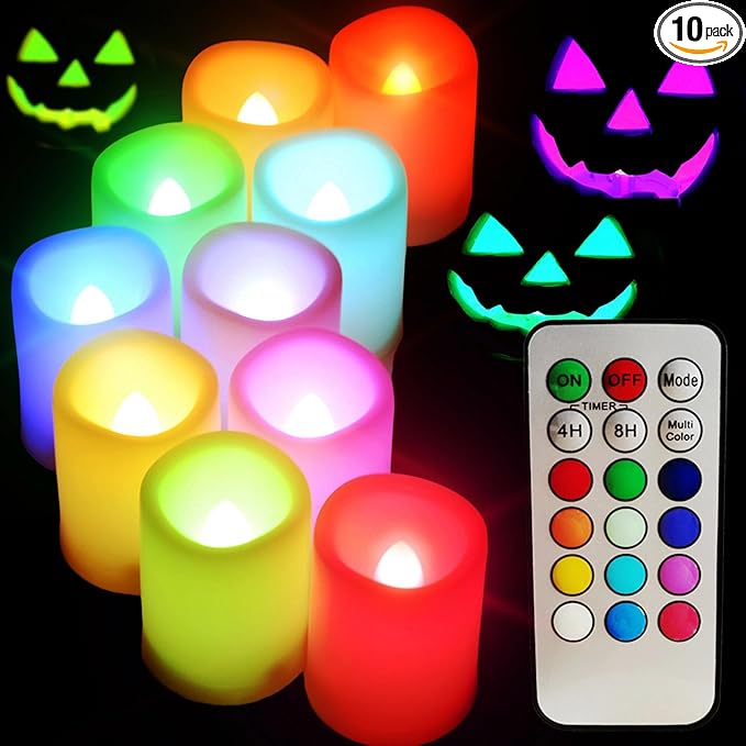 SWEETIME Colored Flameless Votive Candles by SWEETIME