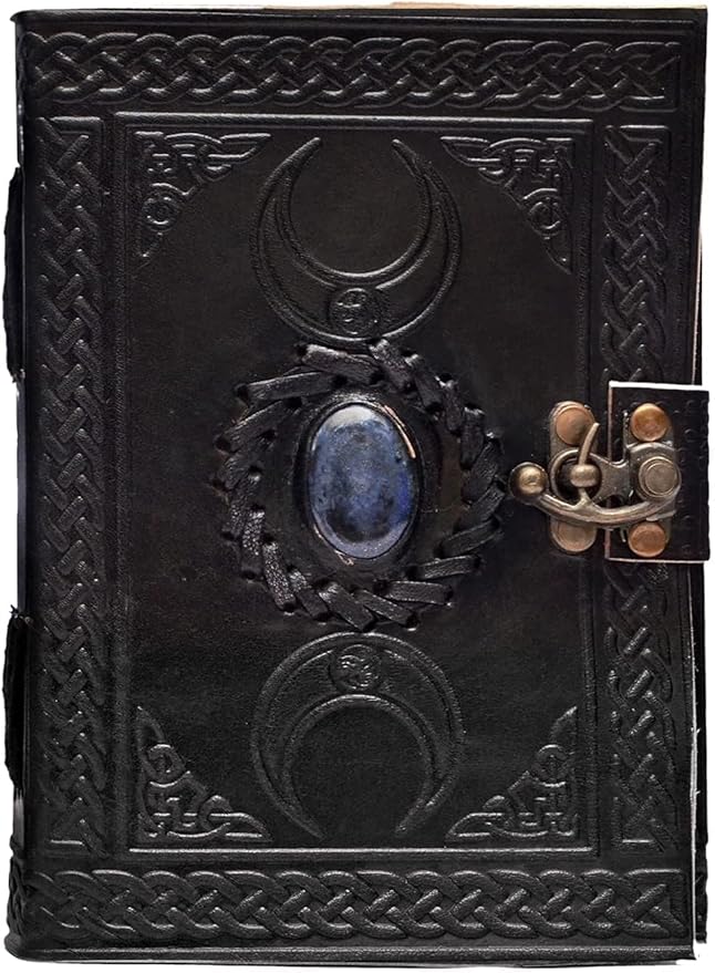 cuero 3 Moon Blue Lapiz Embossed Vintage Leather Journal | 240 Pages of Antique - Image 3
