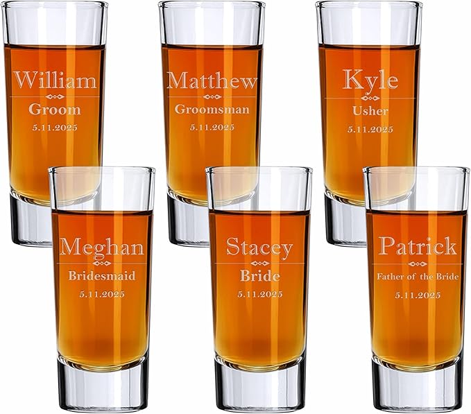 Custom Engraved Shot Glass – 2oz Tall Clear Glass – Personalized Gift by BlueRidgeMountainGifts