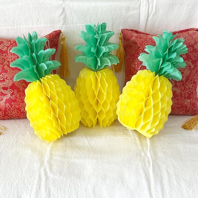 10inch Paper Pineapple Honeycomb Decorations 8pcs Tissue Party Pineapple - Image 5