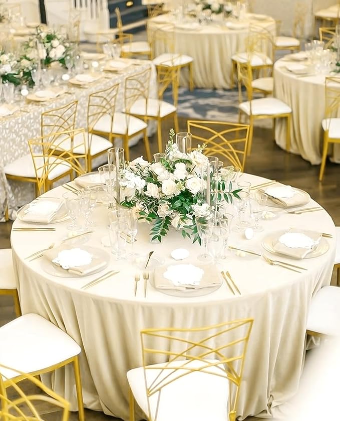 12 Pack 120 Inch Round Tablecloth, Washable Tablecover - Image 4