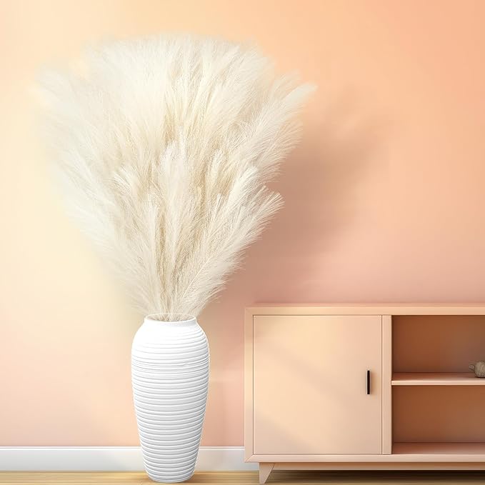 Zeyune 10 Pcs 71'' Large Faux Pampas Grass Decor Tall Artificial Pompous Grass - Image 6
