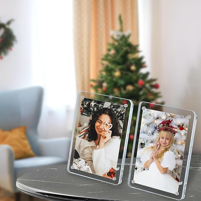 6 Pack 4x6 Acrylic Magnetic Picture Frames, Refrigerator and Desktop Photo - Image 6