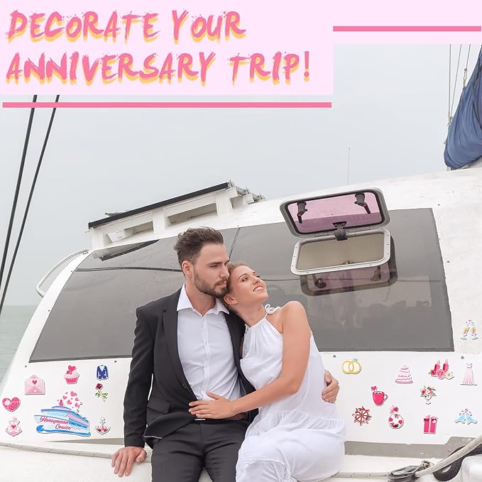 Oudain 19 Pcs Honeymoon Cruise Door Decorations Wedding Cruise Door Magnets - Image 6