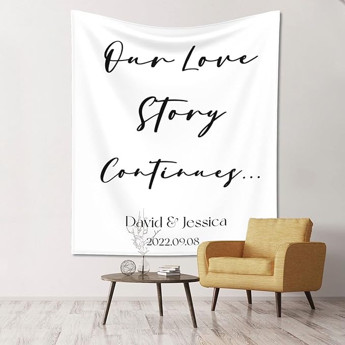 Our Love Story Continues Backdrop Custom Tapestry - Image 4