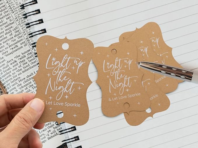 Summer-Ray 50pcs Light up The Night & Let Love Sparkle Wedding Sparkler Tags - Image 3