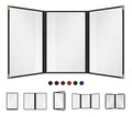 Goodsmart Restaurant Menu Covers – 25 Pack Black 6-View Trifold 8.5" x 14" by ACISuperPower