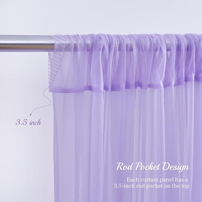 PARTISKY 20ft X 10ft Purple Tulle Backdrop Curtain - Image 5