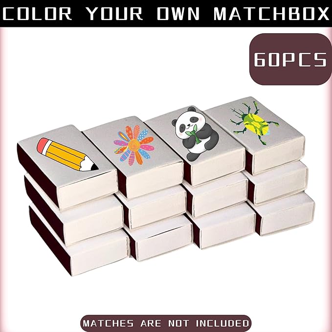 60pcs Blank Match Boxes, 2.25x1.42x0.59in Bulk Christian Bible Matchboxes DIY - Image 4