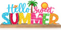 Hello Sweet Summer Metal Sign Rustic Table Decor Holiday Tiered Tray Decor by thebeautifuldecoryouwant