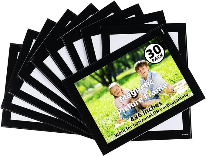 Magnetic Picture Frames for Refrigerator, Magnet Photo Frame Pockets/Greeting by MagneticPictureFrameandMagneticLabels