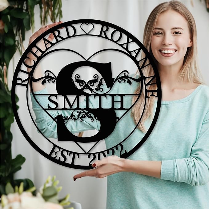 Custom Last Name Date Sign by Monlyey