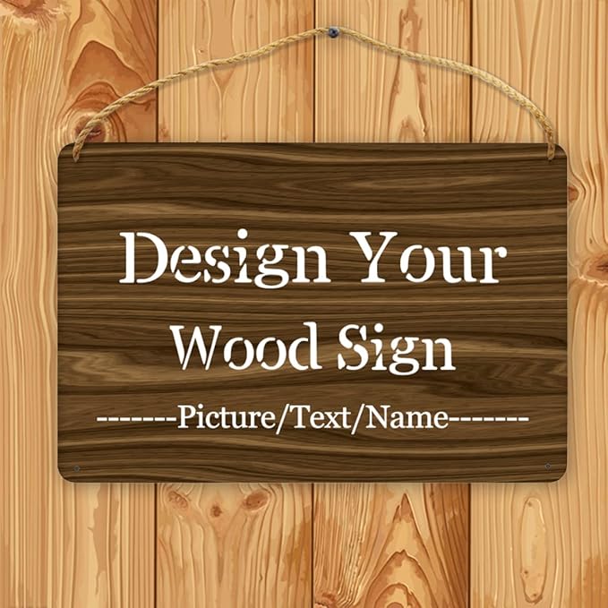 Personalized Wood Board Hanging Door Sign, Custom Welcome Sign Add Your Design - Image 3
