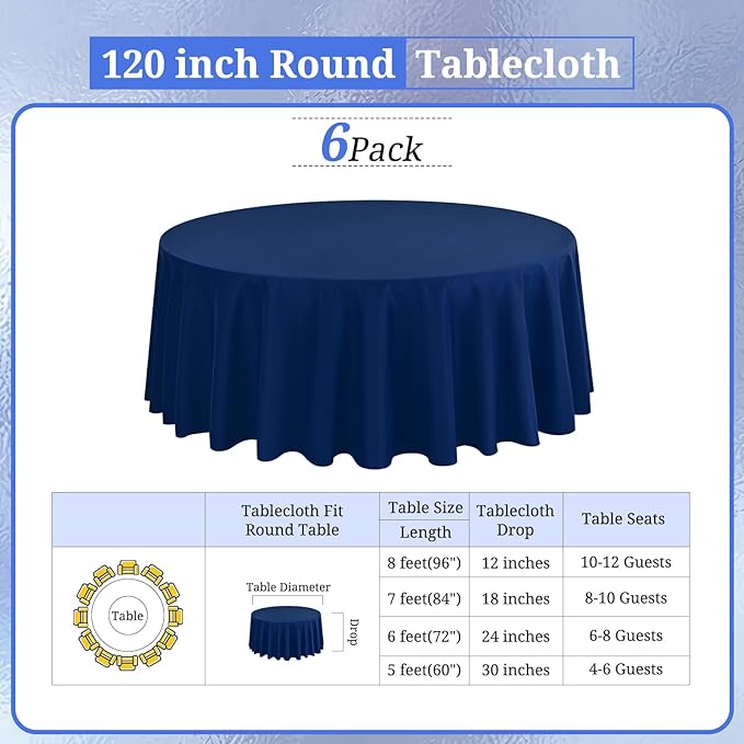 6 Pack Round Tablecloths - Image 2