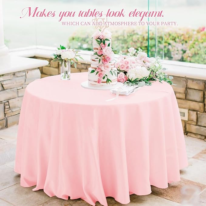 10 Pack Pink Round Tablecloths - Image 6