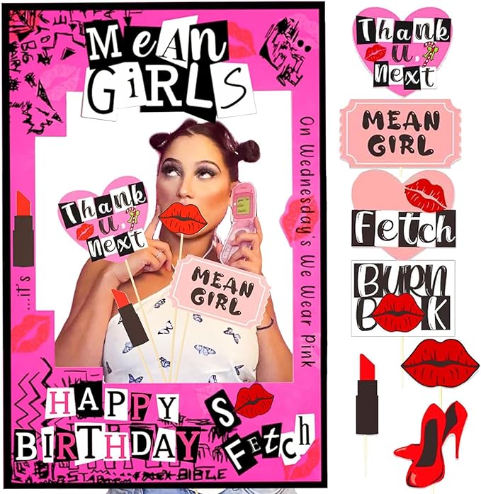 LaVenty Mean Girls Birthday Party Photo Booth Props Frame Mean Girls Party by LaVenty