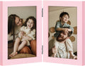decorUhome Double 4x6 Picture Frame Vertical, Engineered Wood Bifold Photo Frame by decorUhome