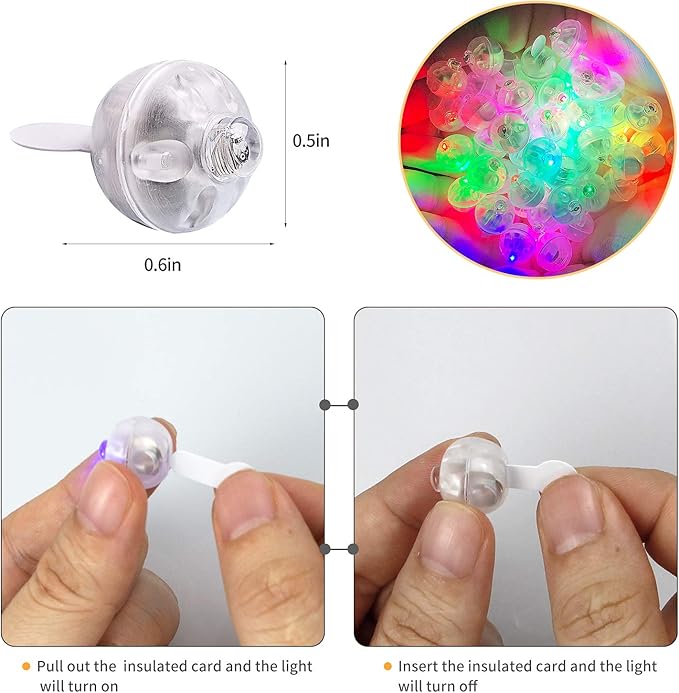 Aogist 100pcs 10-Colors Mini Lights, Long Standby Time Waterproof LED Balloon - Image 5