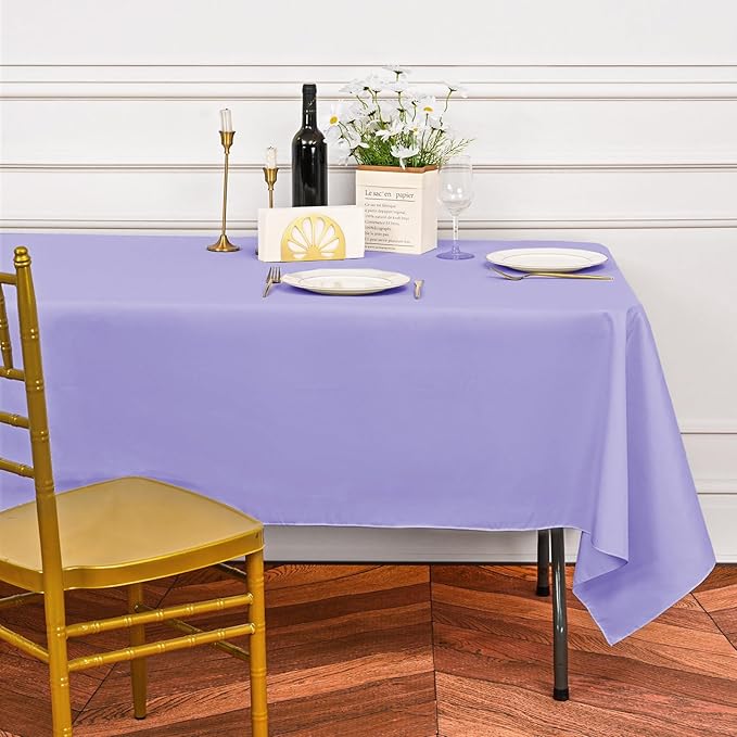 6 Pack Lavender Tablecloths for 8ft Rectangle Tables 60 x 126 Inch - Image 6