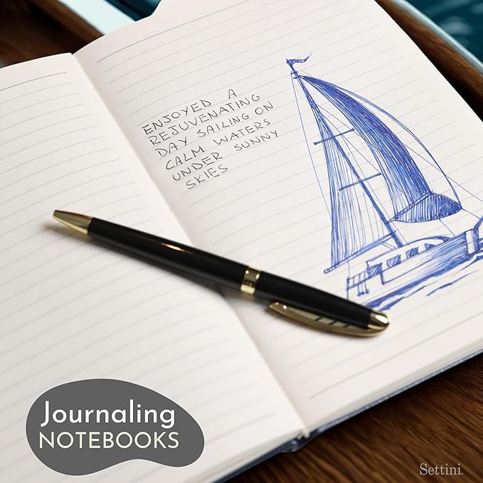 SETTINI Lined Journal, 192 Archival-Quality Pages, QuillEase Bleed-Free Paper - Image 6