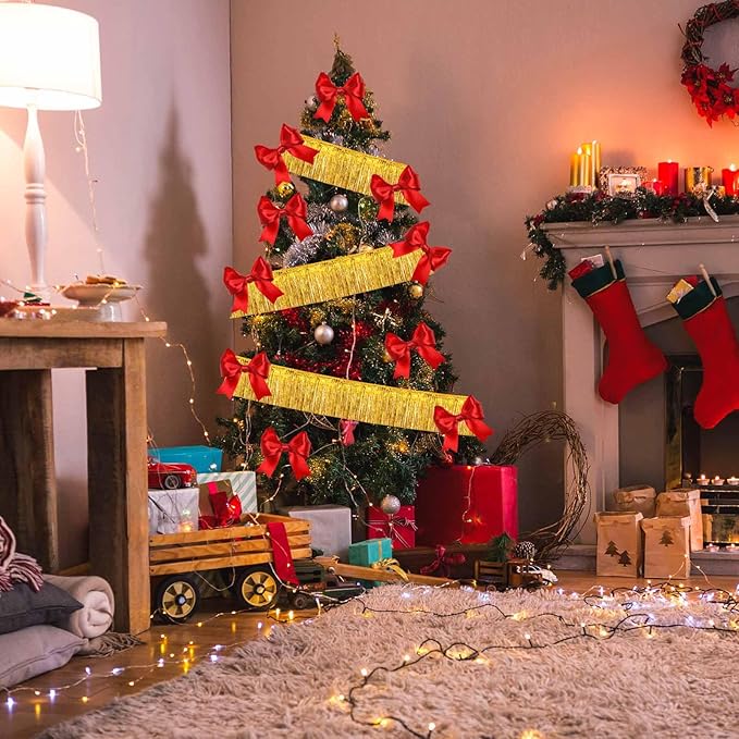 6 Pack 10 Feet Gold Foil Fringe Garland Metallic Tinsel Streamers Banner Wall - Image 6