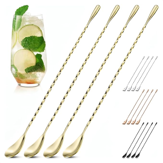 Bar Spoon Set of 4 – Gold Coffee Spoons by TheLittleGreenChange