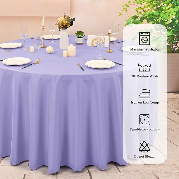 10 Pack Lavender Round Tablecloths - Image 3