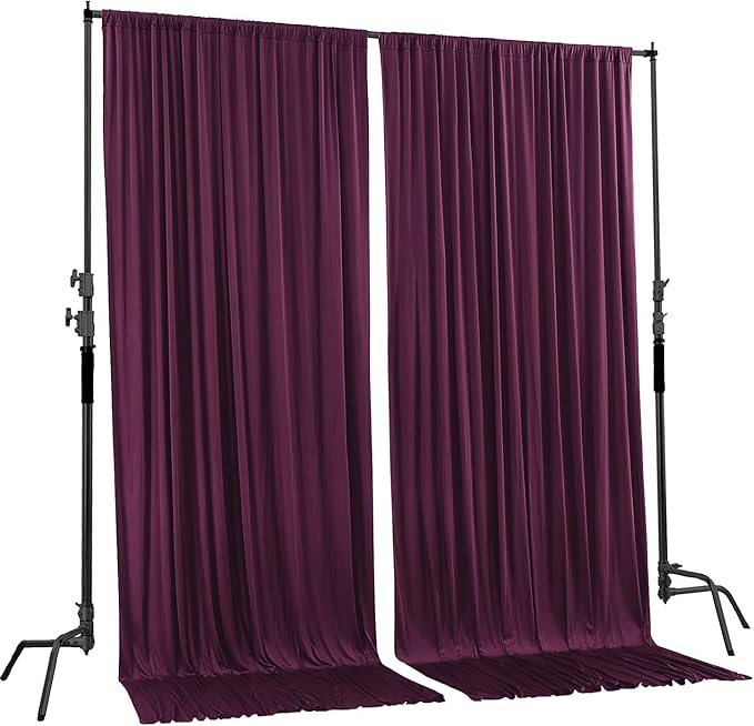 AK TRADING CO. 10 feet x 10 feet Eggplant Purple Polyester Backdrop Drapes - Image 2
