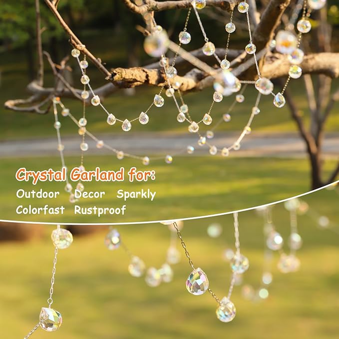 Christmas Garland, 9.8Ft Crystal Glass Beads Strands - Image 4