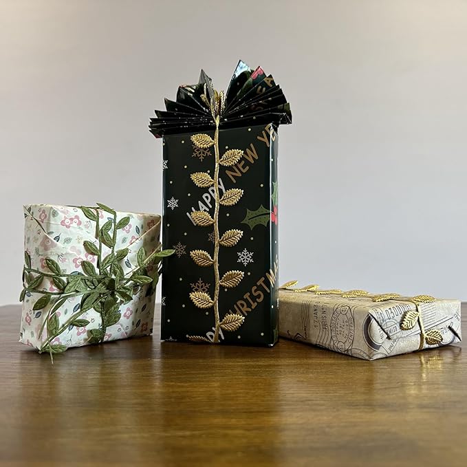 BASOKAN Gold Leaves Leaf Ribbon Trim Rope - Image 4
