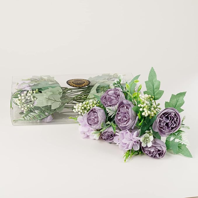 Artificial Flowers Fake Peony Silk Mini Plastic Bridal Flowers - Image 7