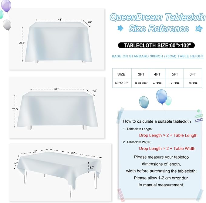 QueenDream Sequin Tablecloth 60x102 Inch Silver Tablecloth Christmas Glitter - Image 6