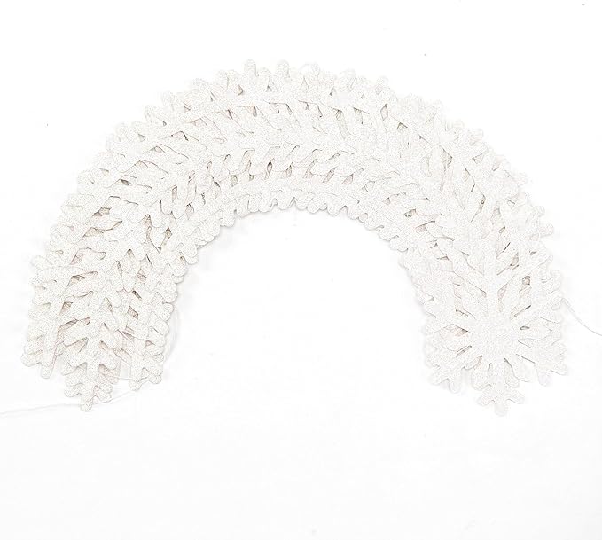 Snowflake-Snow White Christmas Party-Decoration Garland - 52ft Frozen Winter - Image 2