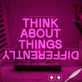 Think About Things Differently Neon Sign, Dimmable Office Neon Light, Study Room by CHANNEONNEONSIGN