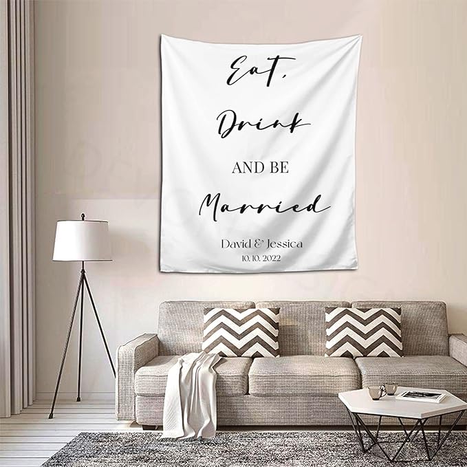 Eat, Drink and Be Married Backdrop, Custom Tapestry - Image 6