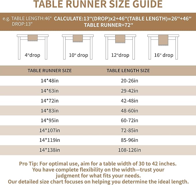 Table Runners 63 Inches, Waterproof Boho Table Runner - Image 4
