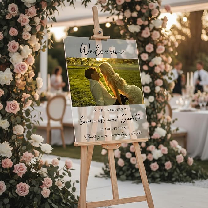 Personalized Wedding Photo Acrylic Welcome Sign – Custom Picture Board - Image 4