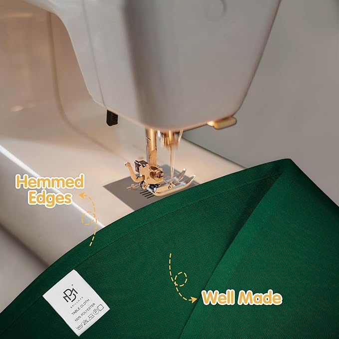 BRILLMAX 10 Pack Hunter Green Round Tablecloths 90 Inch - Image 4